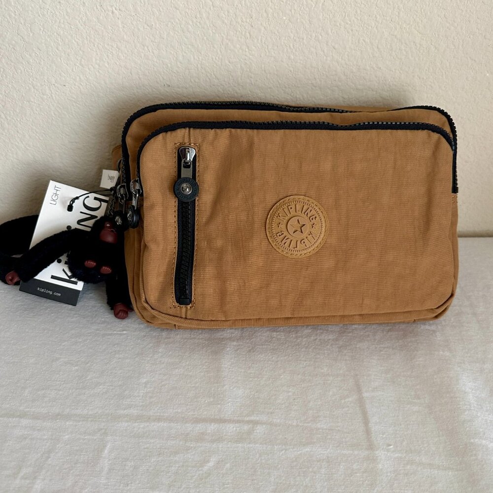 Kipling Tarry Hip Or Sling Crossbody Bag Mustard Beige Lightweight KIA8X7 (NEW) - Picture 2 of 16